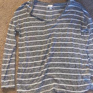 Grey and white striped sweater